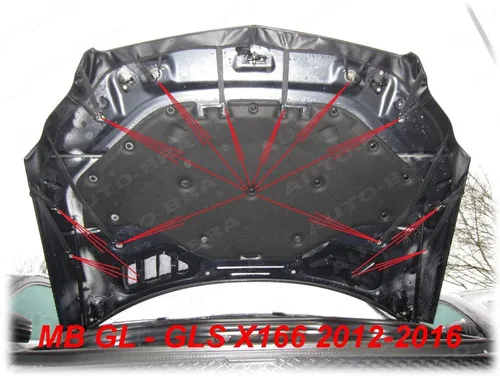 Vista 5 de AB3-00151c - Brasier de capucha con aspecto de fibra de carbono, compatible con Mercedes GL GLS X166 2012-2016 con máscara de nariz frontal