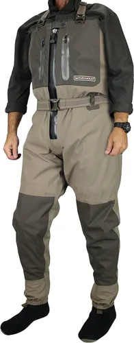 Vista 2 de Paramount Outdoors Deep Eddy - Vadeador de pesca transpirable con cremallera y calcetines de pecho
