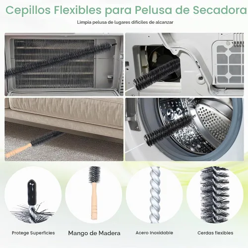 Vista 3 de Kit de limpiador de ventilación de secadora de 5 piezas compatible