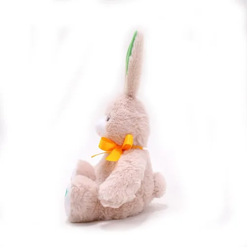 Vista 3 de Plushland Conejito de Pascua, suave y encantador conejo de zanahoria de primavera, juguete de peluche para niños y niñas, decoración de Pascua, Beige