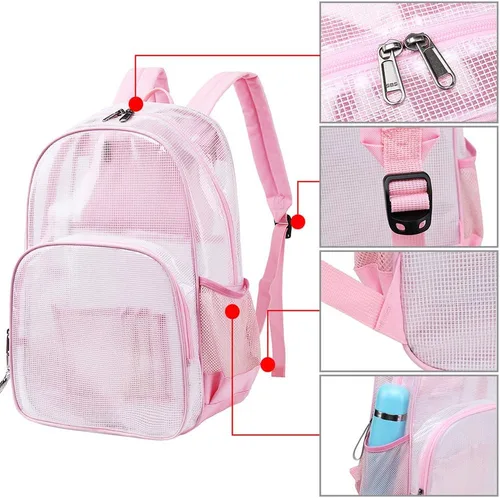 Vista 4 de Mygreen Mochila aprobada para estadios, mochila escolar resistente para laptop 15.6, transparente, Modernoajustado