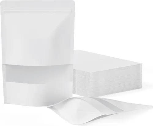 Vista 17 de FireKylin 100 bolsas resellables, bolsas de papel con ventana mate para pequeñas empresas, cremallera y bolsas sellables con calor para embalaje