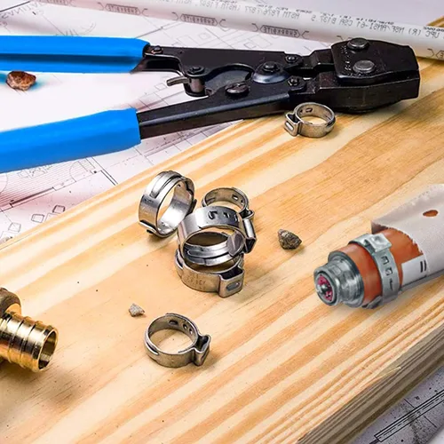 Vista 4 de Paquete de 50 anillos de abrazadera PEX de 1 pulgada, accesorios Pex de acero inoxidable, abrazaderas de compresión para conexiones de tubería PEX