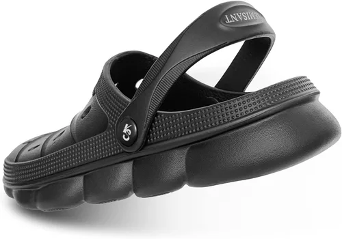 Vista 2 de KEMISANT Zuecos para hombre, unisex, sin cordones, para jardín, zapatos limpiadores, zapatos de trabajo en casa, acolchados, de apoyo