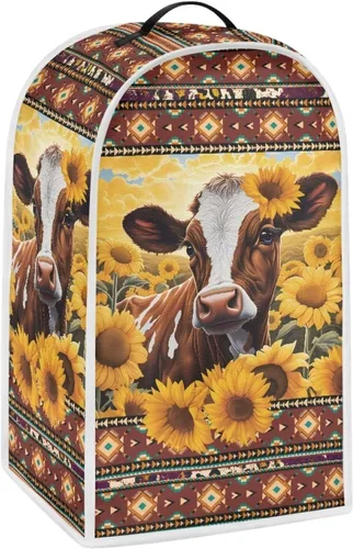 Vista 3 de Aztec Cow - Funda para batidora de girasoles con mango superior, ligera, lavable, para cocina, cafetera, decoración de procesadores de alimentos