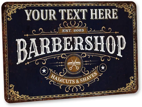 Vista 11 de Chico Creek Signs Letrero de barbería, decoración de salón, 8 x 12 pulgadas, aluminio, retro