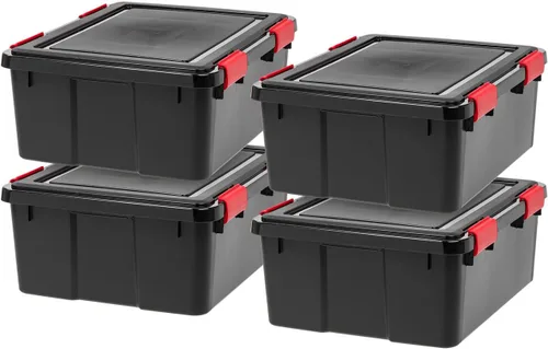 Vista 12 de IRIS - Caja de almacenamiento WEATHERTIGHT de 19 cuartos de galón, paquete de 6, color negro