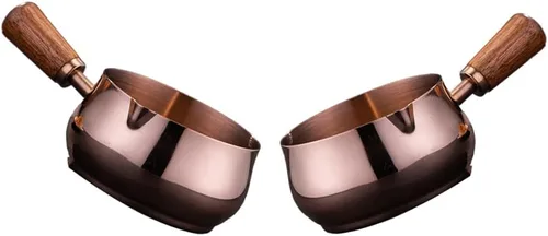 Vista 8 de Mini Olla de Salsa Reutilizable de Acero Inoxidable 304 - 2 Piezas (Dorado, 60ML) Olla para Derretir Chocolate y Tazón para Salsa Barbacoa