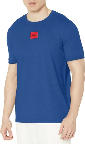Vista 37 de Hugo Mens Ribbed Crew Neck Regular Fit Center Logo T-Shirt Blanco (Chalk White)