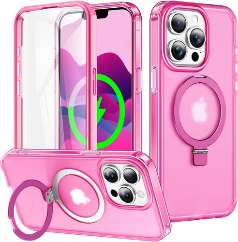 Vista 65 de Funda de cuerpo completo a prueba de golpes para iPhone 13 Pro con soporte magnético invisible [compatible con MagSafe] protector de pantalla