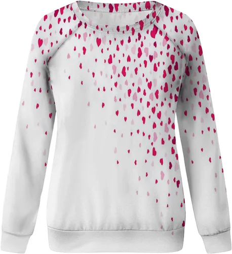 Vista 40 de Sudadera de manga larga con estampado de leopardo y corazón para mujer, para el día de San Valentín, sin botones, para niñas, regalos