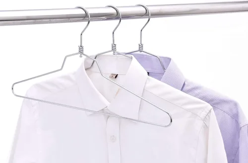Vista 2 de Perchas de metal de calidad, gancho giratorio, acero inoxidable, resistente, ropa de alambre, 10 estándar, 17 pulgadas