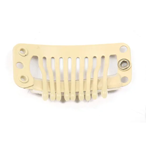 Vista 4 de 20 clips de metal para extensiones de cabello y pelucas Beige -20 piezas