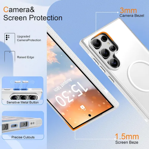 Vista 215 de Jshru Funda para Samsung Galaxy S26 Plus/Galaxy S25 Plus: para Galaxy S24 Plus [compatible con Magsafe] [2 protectores de pantalla HD] cubierta