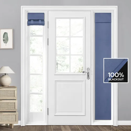 Vista 24 de HOMEIDEAS Cortinas 100% Opacas para Luces Laterales de Puerta Principal, Cubierta de Ventana de Puerta de Aula, Persianas de Privacidad