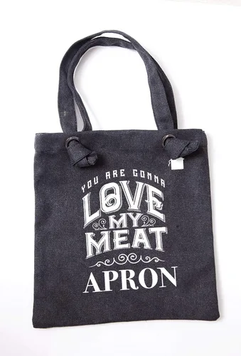 Vista 3 de Boxer Gifts Canvas Love My Meat - Delantal, color negro
