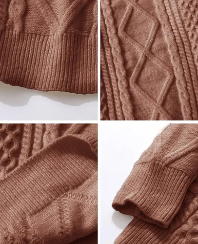 Vista 15 de Aelfric Eden Oversized Knit Sweater Solid Vintage Pullover Unisex Woven Crewneck Knitted Tops