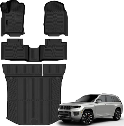 Vista 18 de Alfombrillas para Todo Clima Alfombrilla de Carga Compatibles con Jeep Grand Cherokee (WL Incluye 4xe, No WK2 o WL75) 2022-2025 Solo 5 Asientos