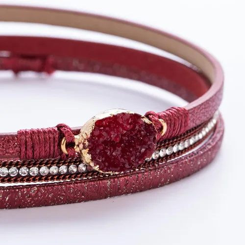 Vista 131 de FANCY SHINY - Pulsera de cuero estilo bohemio, pulsera de cuentas de cristal con cierre magnético, regalos de joyería para mujer
