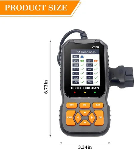 Vista 2 de Herramienta de diagnóstico del escáner de coche OBD2, V520 vehículo OBDII lector de código de motor con código de falla de borrado, probador
