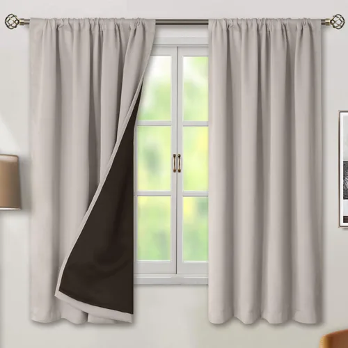 Vista 112 de BGment - Cortinas opacas para sala de estar de 63 pulgadas de largo, juego de 2 paneles, cortinas para oscurecer toda la habitación, cortinas