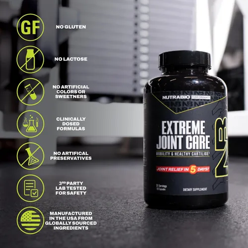Vista 7 de NutraBio Extreme Joint Care - Suplemento de apoyo articular - Suplemento de salud articular, apoya articulaciones, movilidad y cartílago - 120