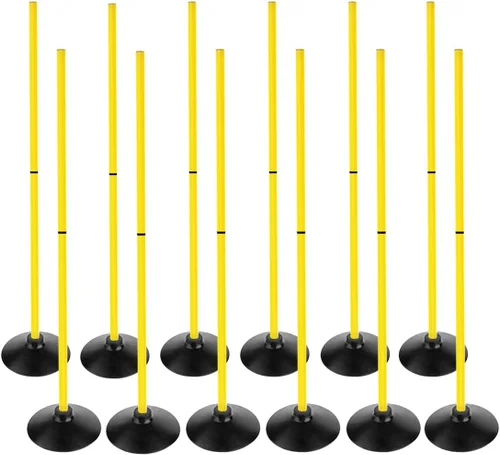 Vista 9 de Juego de bastones de agilidad de fútbol Desmontable Deportes Entrenamiento Speed Pole Slalom Poles con Base de goma Equipo de Traning Deportivo