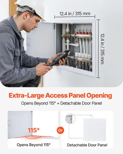 Vista 4 de VEVOR Panel de acceso para paneles de yeso, puerta de acceso de acero galvanizado de 13.3 x 13.3 pulgadas, panel de servicio con bisagras de fácil