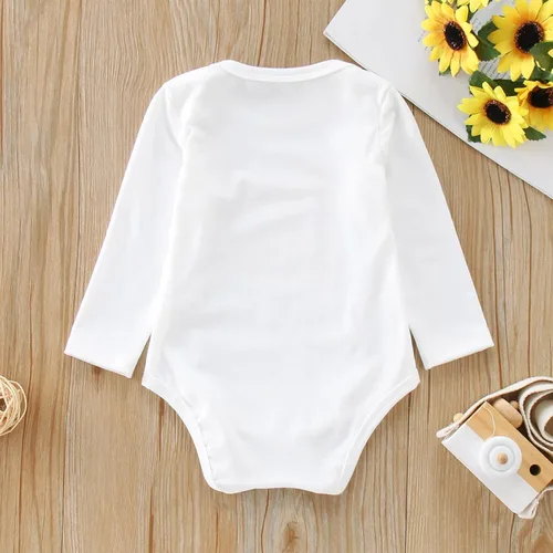 Vista 4 de Newborn Baby Girl Easter Outfits Long Sleeve Dot Print Ruffle Romper Rabbit Suspender Skirt Overall Dress Set