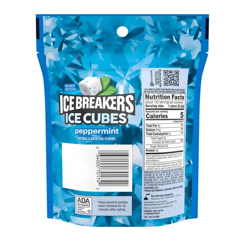 Vista 2 de ICE BREAKERS Ice Cubes - Goma de mascar de menta sin azúcar, 8.11 onzas (100 piezas)
