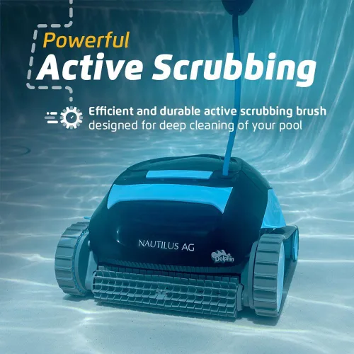 Vista 3 de Dolphin E10 - Aspiradora robótica automática para piscina, cepillo de limpieza activo, acceso a filtros de carga superior, ideal para piscinas sobre