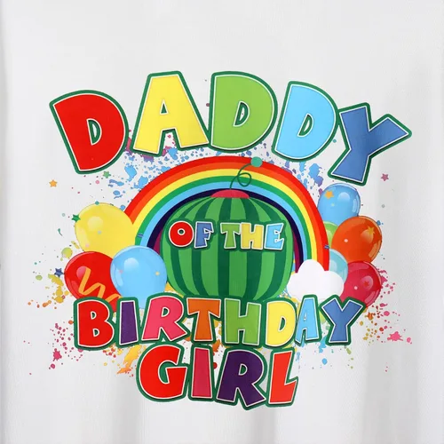 Vista 3 de Traje de cumpleaños familiar a juego para bebé, niñas, papá y mamá, melón, vaca, sandía, mameluco, camiseta para sesión de fotos