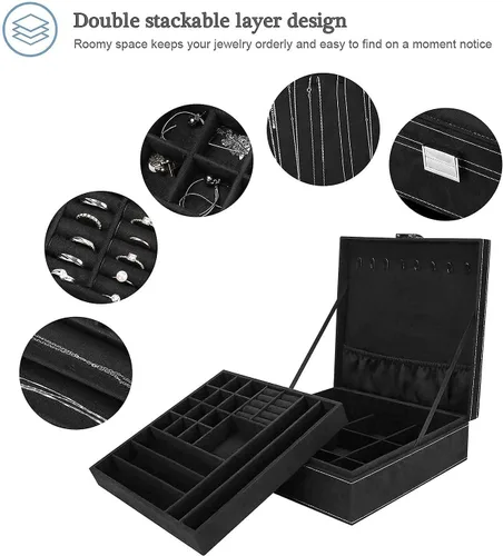 Vista 6 de ProCase Estuche organizador de joyas de viaje para mujeres y niñas, paquete con joyero organizador para mujeres y niñas