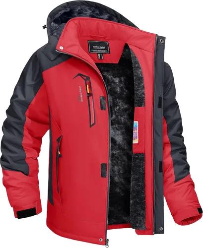 Vista 8 de TACVASEN Chaqueta de invierno para hombre, chaqueta de forro polar resistente al agua, chaqueta de esquí para nieve, chaqueta táctica militar