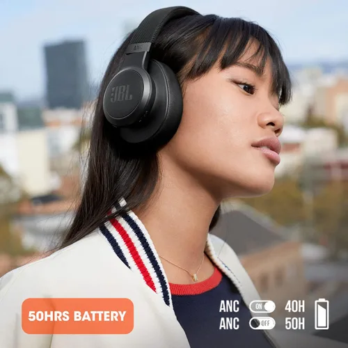 Vista 5 de JBL Live 660NC - Auriculares inalámbricos con cancelación de ruido, sonido exclusivo, asistencia de voz, hasta 50 horas de batería con carga rápida