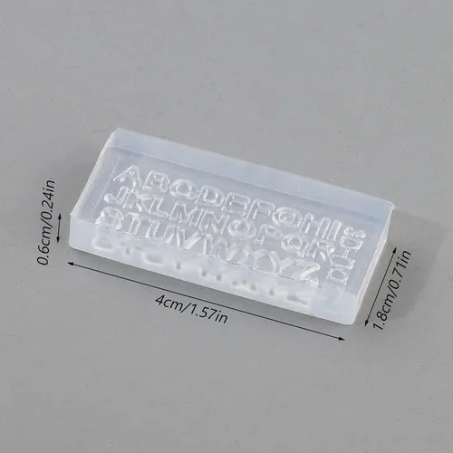 Vista 2 de Moldes de silicona con letras 3D para arte de uñas, mini alfabeto, moldes de resina con letras A-Z, 26 alfabetos, herramientas de uñas, hechas a