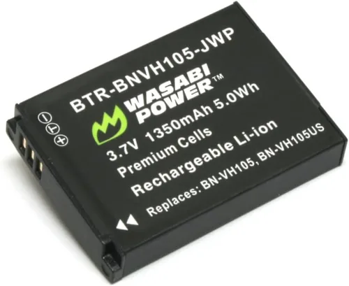 Vista 2 de Wasabi Power Batería (paquete de 2) y cargador para cámara de acción JVC BN-VH105 y JVC GC-XA1, GC-XA2 ADIXXION