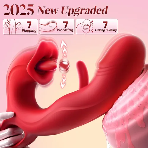 Vista 2 de Juguete para adultos 2025 para mujeres, varita de silicona realista, estimulación de empuje con fuerte ventosa para jugar con manos libres