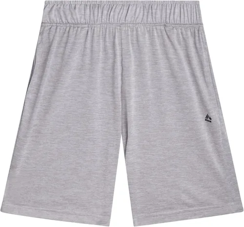 Vista 6 de RBX Pantalones cortos deportivos para niños, paquete de 4 pantalones cortos de malla polar de rendimiento para correr, gimnasio, baloncesto