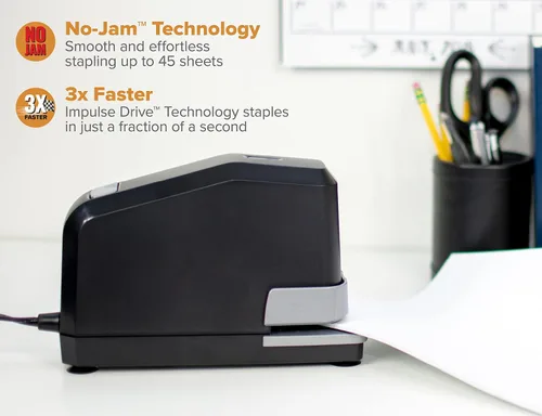 Vista 7 de Bostitch Office Impulse - Paquete económico de grapadora eléctrica resistente, capacidad de 45 hojas, incluye 5,000 grapas y removedor de grapas