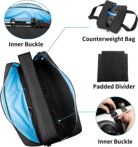 Vista 2 de samdew Funda para telescopio, bolsa de telescopio de doble capa para almacenamiento de telescopios astronómicos, funda acolchada de transporte