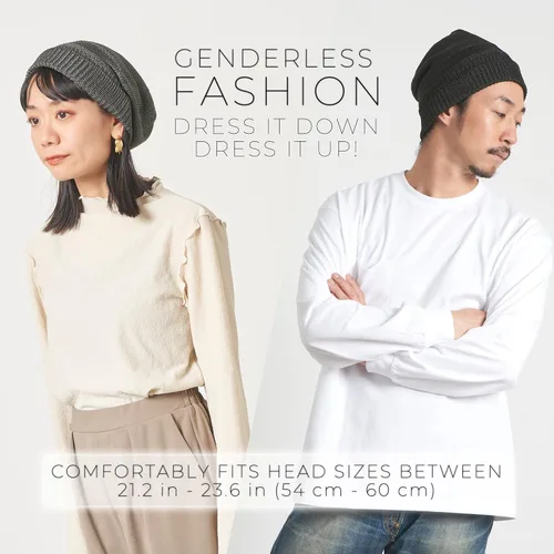 Vista 4 de CHARM Gorro holgado de seda para mujer Sombrero holgado de verano para quimioterapia de punto de seda