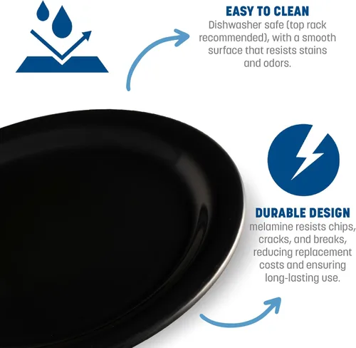 Vista 3 de Carlisle FoodService Products Dallas Ware - Plato de plástico reutilizable con borde para bufés, hogar y restaurantes, melamina, 9 pulgadas