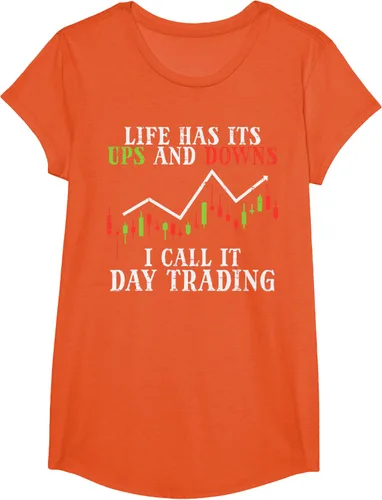 Vista 70 de Life Ups And Downs Day Trading Crypto Stock Market Trader T-Shirt, Negro