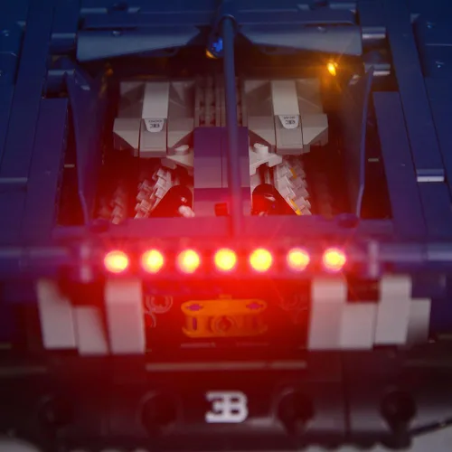 Vista 7 de GEAMENT Kit de luces LED versión mejorada para Technic Bugatti Chiron – Compatible con el modelo de construcción de autos de carreras Lego 42083