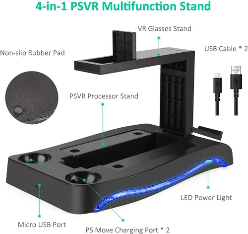 Vista 3 de SN-RIGGOR - Estación de carga para PSVR II PS4 VR II PS VR Headset CUH-ZVR2