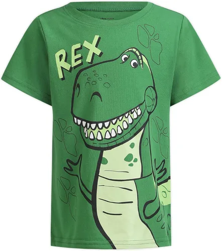 Vista 5 de Disney Toy Story Woody, Buzz and Rex Boys Short Sleeve T-Shirt 4 Pack for Toddler and Little Kids - YellowBlueGreenGrey
