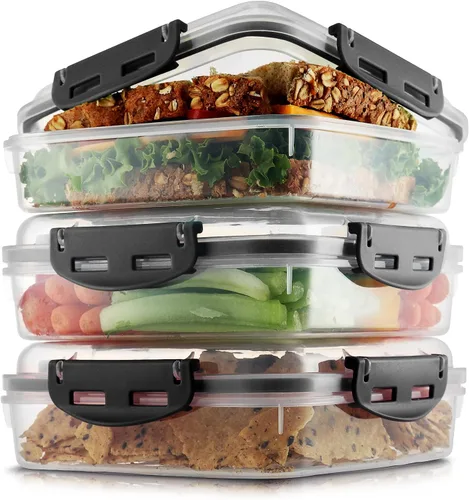 Vista 9 de Tafura Recipientes y cajas para sándwiches de alta calidad, sin BPA, para loncheras, duradero y reutilizable, soporte para sándwiches para mayor