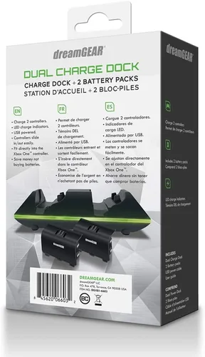 Vista 4 de DreamGEAR DGXB1-6603 Dual Charge Dock Negro para Xbox One