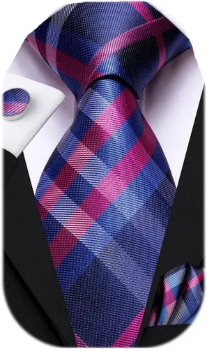 Vista 146 de Dubulle Corbata tejida de cachemira para hombre y gemelos de pañuelo para hombre, conjunto de gemelos para boda formal y negocios